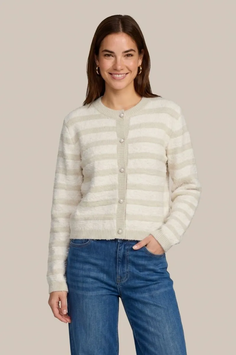 CS The Label Carice Knit Cardigan, wol, wit/zand